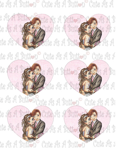 Cute As A Button Designs VH00006 Colored Printable Valentine Hearts OUR WEDDING DAY