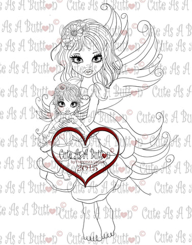 IMG00223 Rose and Rosebud  Fairies Digital Digi Stamp