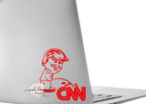 Patriotic Trump Pissing On CNN Vinyl Car Decal Decal Cellphone Laptop Mug