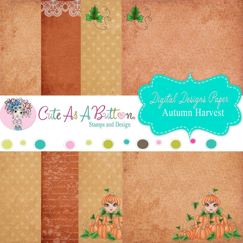 DP00005 Autumn Harvest Digital Papers 6x6 by Cute As A Button Designs
