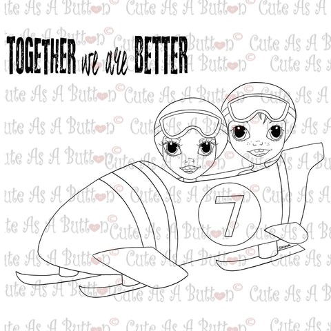 Cute As A Button Digistampsbobsled  Digi Stamp