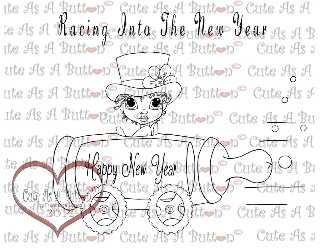 Cute As A Button Digistamps New Year Digi Stamp