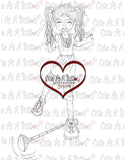 Cute As A Button Digistamp Girl playing digi stamp