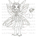 Cute As A Button Stamps Butterfly Fairy Digistamp