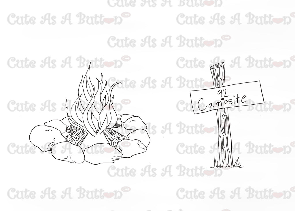 IMG00071 Campfire Sign Digital Digi Stamp