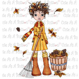 Cute As A Button Digistamps IMG00110 Pre-Colored Fall Fun Digital Stamp