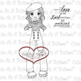 Cute As A Button Stamps Mime Digistamp