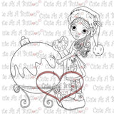 Cute As A Button Digistamps IMG00129 Christmas Ornament Digital Digi Stamp