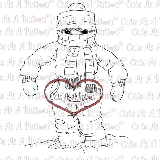 Cute As A Button digistamos It's Cold Outside Bundled Up Boy digistamp