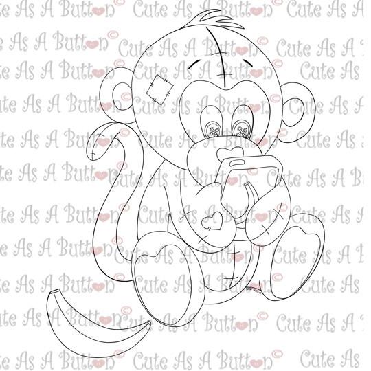 IMG00226 Cell Monkey Digital Digi Stamp