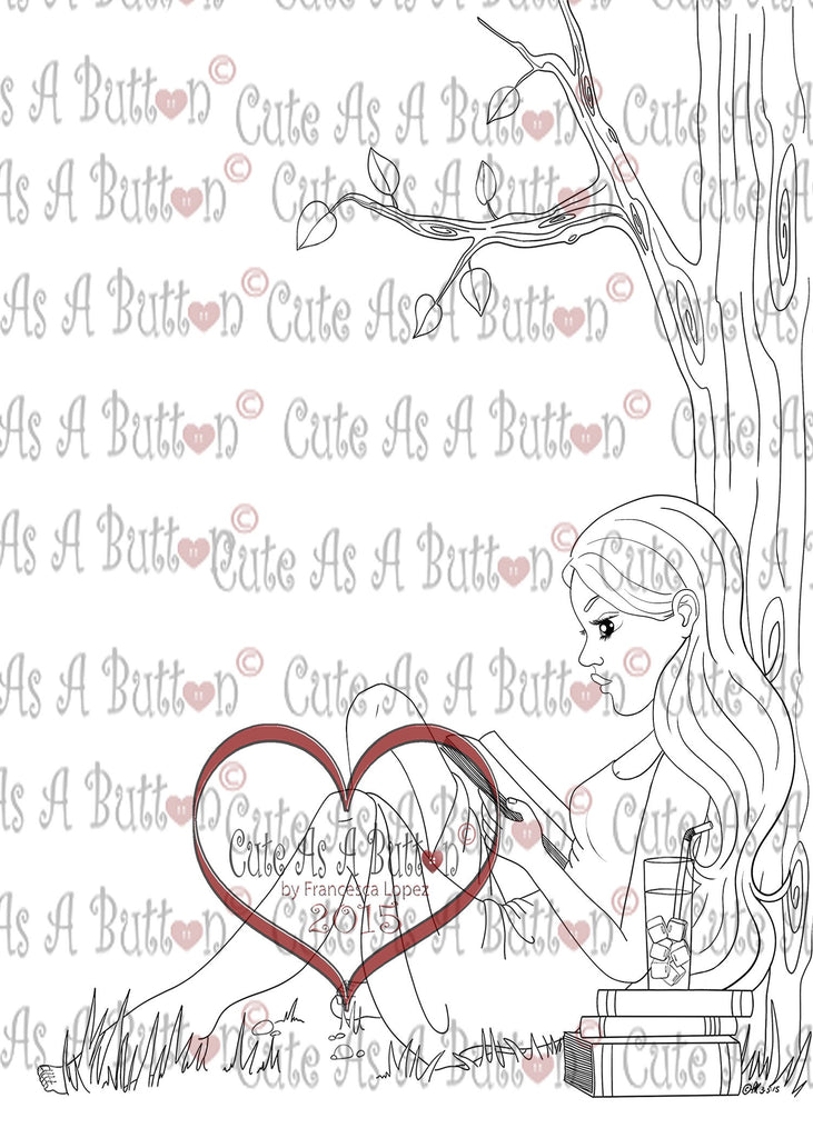 Digital Stamps - Cute As A Button Stamps IMG00296 Summer Reading Digi Stamp