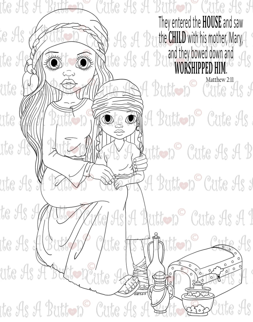 Cute As A Button Digistamps IMG00346 Gifts For King Jesus Digital Digi Stamp