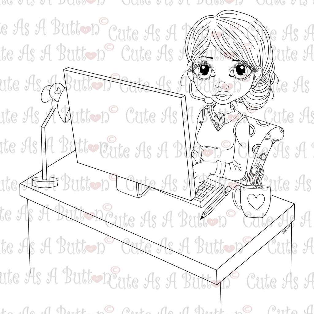 Cute As A Button Digistamps IMG00352 Is It Friday Yet Digital Digi Stamp