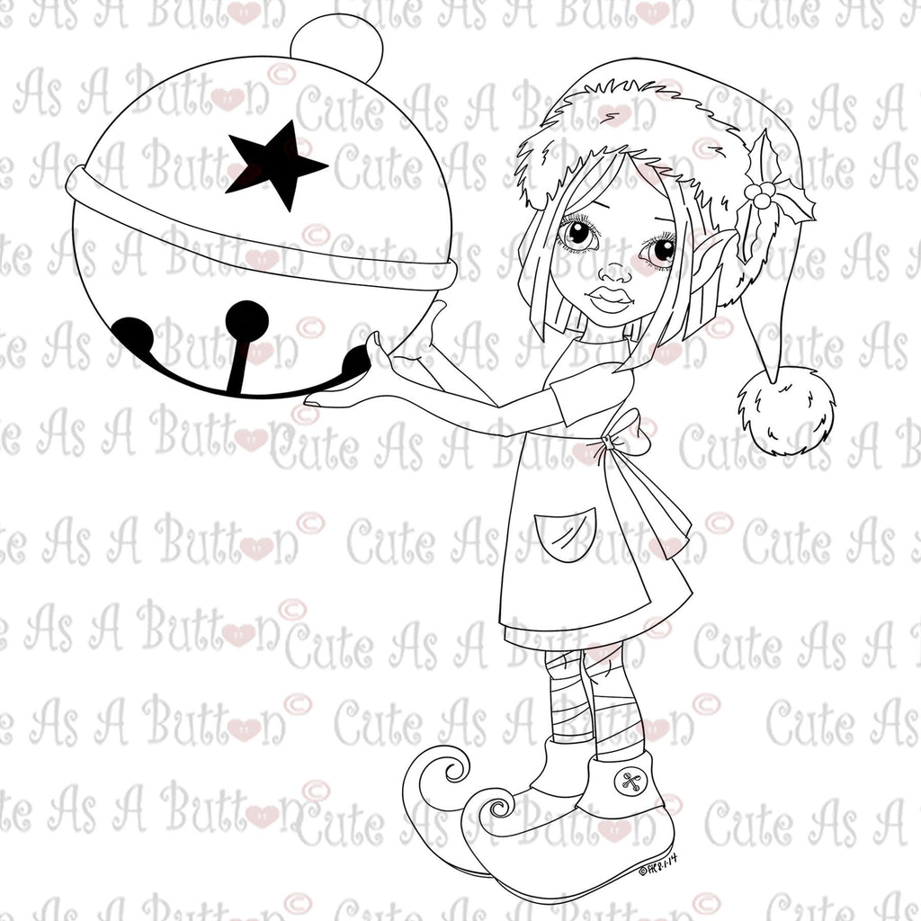 Cute As A Button Digistamps IMG00354 Deck the Halls Digital Digi Stamp