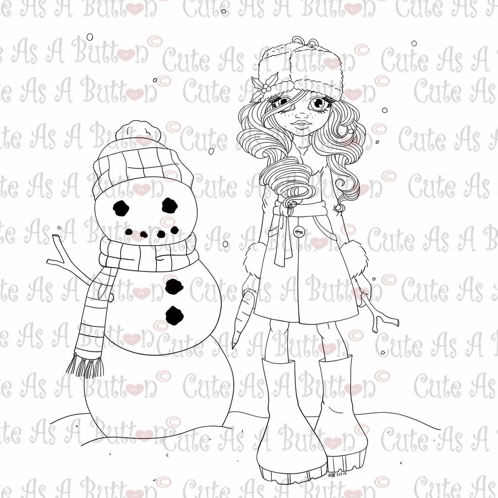 Cute As A Button Digistamps IMG00356 Do You Want to Build A Snowman Digital Digi Stamp