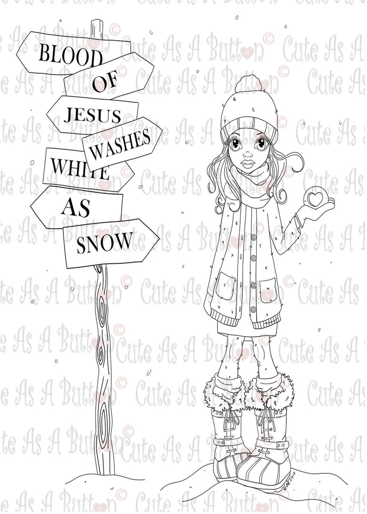 Cute As A Button Digistamps IMG00367 Jesus Is The Only Way Digital Digi Stamp