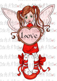 Cute As A Button IMG00373 Pre-Colored LOVE Fairy Digital Digi Stamp