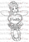 Cute As A Button Digistamp IMG00374 -377 Faith Fairies Bundle Digital Digi Stamp