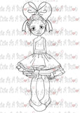 Cute As A Button Digistamp IMG00378 Heart Bow Digital Digi Stamp