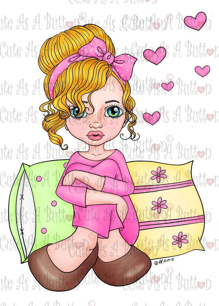 Cute As A Button Digistamp IMG00382 Thinking of You Digital Digi Stamp
