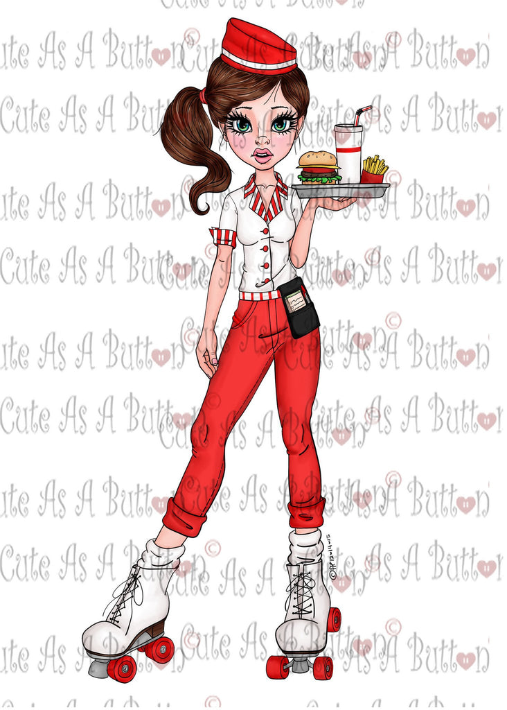 Cute As A Button Designs IMG00400 Pre-Colored DINER DASH Digital Download