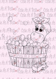 Cute As A Button Designs IMG00434 Henrietta Hippo Bubblebath Digital Digi Stamp