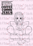 IMG00436 A Bit Of Coffee A Whole Lot Of Jesus - Bible Journaling Digital Digi Stamp