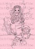 Cute As A Button Designs IMG00454 Steampunk Mermaid Digital Digi Stamp