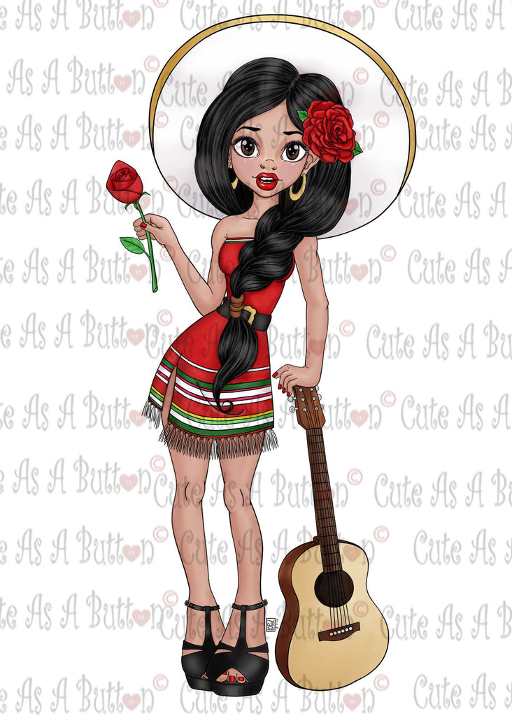 Cute As A Button Designs IMG00468-mexican-beauty-Pre-Colored Digital Download