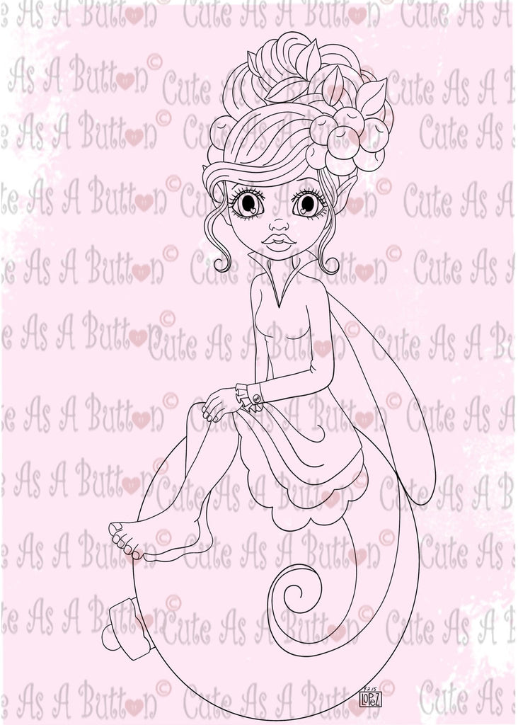 Cute As A Button Designs IMG00483 Ornament Fairy Digital Digi Stamp