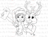 IMG00490 Christmas Selfie Digital Digi Stamp