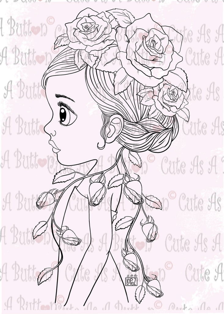 Cute As A Button Designs IMG00510 Rose Garden Digital Digi Stamp