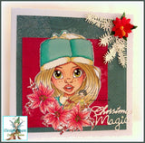 Cute As A Button Designs IMG00492 Poinsettia Portrait Digital Digi Stamp