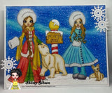 IMG00347 Pre-Colored Snow Fox Digital Digi Stamp