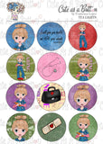 Cute As A Button Designs TL00046 Nurse Gen Tea Light Toppers