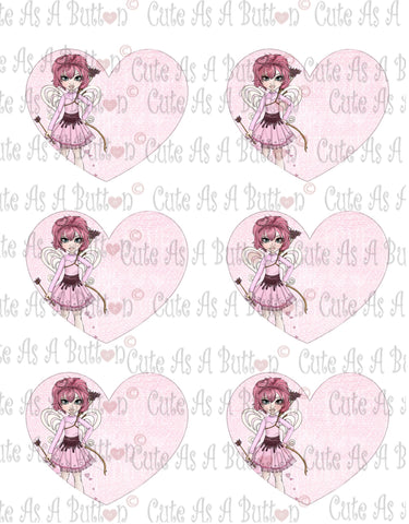 Cute As A Button Designs VH00002 Colored Printable Valentine Hearts CUPID
