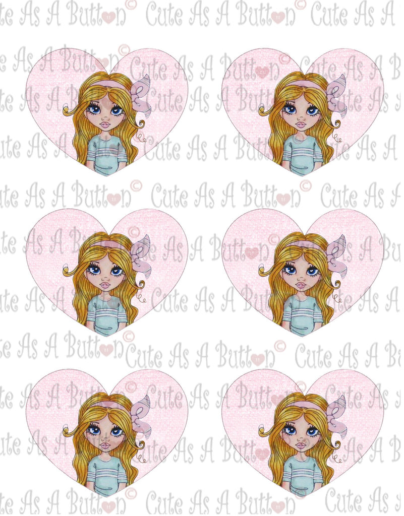 Cute As A Button Designs VH00008 Colored Printable Valentine Hearts ALANA SHELL COLLECTOR