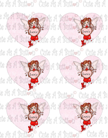 Cute As A Button Designs VH00011 Colored Printable Valentine Hearts LOVE FAIRY