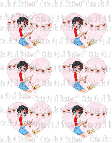 Cute As A Button Designs VH00012 Colored Printable Valentine Hearts LOVE LETTER