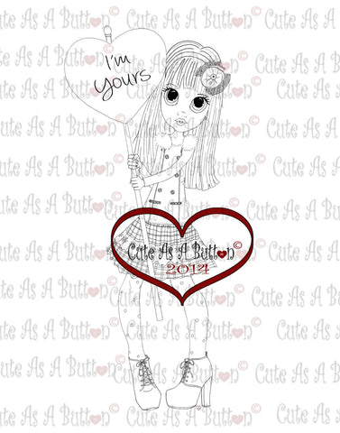Cute As A Button Stamps I'm Yours Valentine Digistamp