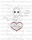 Cute As A Button Digistamps Valentine Lineart