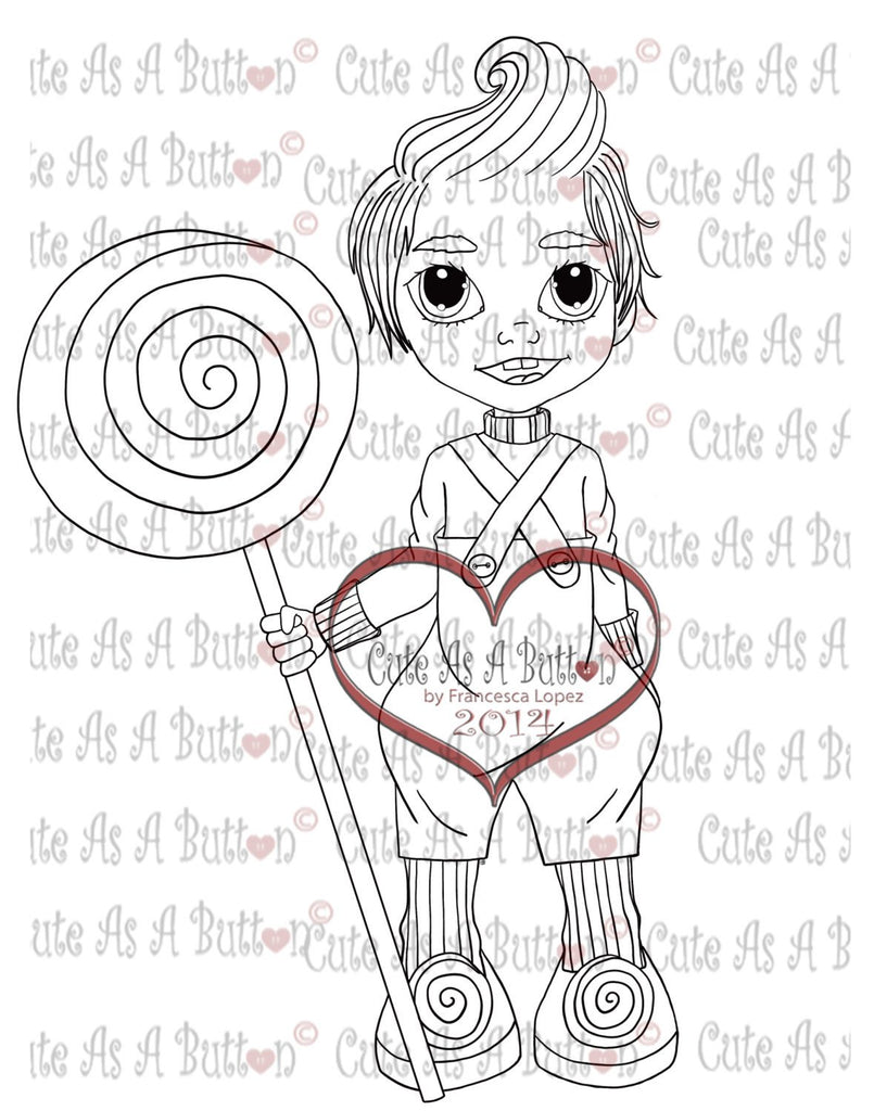 Cute As A Button Stamp Oompa Loompa Digistamp