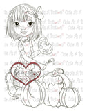 Cute As A Button Stamps Painting the Harvest Digistamp