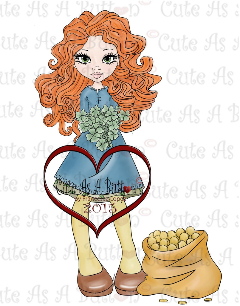Cute As A Button Designs IMG00174 Pre-colored Luck of the Irish Digital Digi Stamp