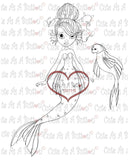IMG00160 Shell Mermaid Digital Digi Stamp