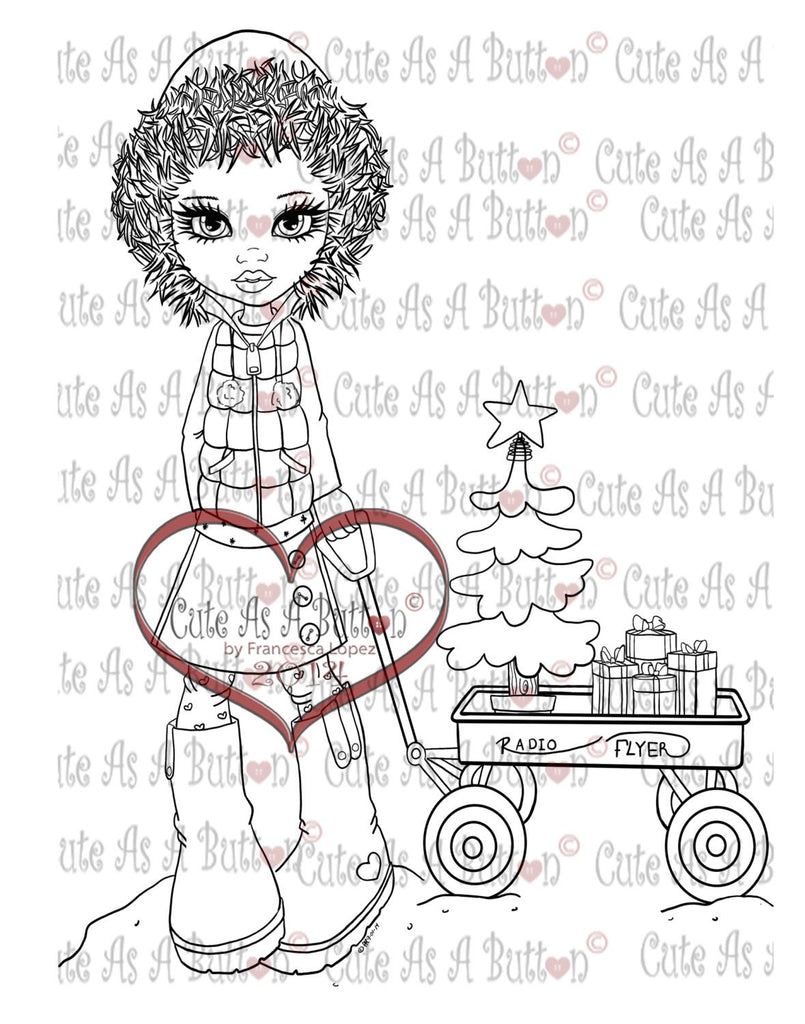 Cute As A Button Digistamps Christmas Belle digistamp