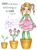 IMG00143 Grow In The Lord - Bible Journaling Bookmark Digital Digi Stamp
