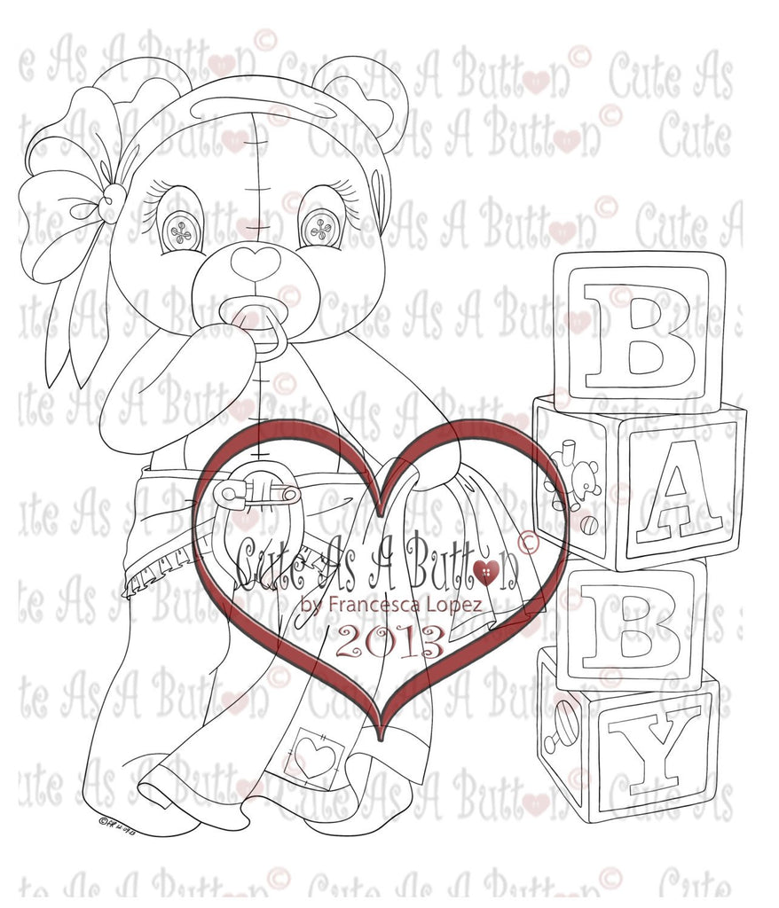 IMG00270 Baby Bear Buttons Digital Digi Stamp