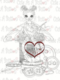 Cute As A Button Stamps Sew Cute Digistamp
