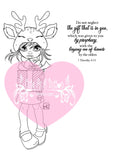 IMG00576-Reindeer Gift (Girl) Do-Not-Neglect-The-Gift-Within-You 1 Timothy 4:12  - Bible Journaling Digital Digi Stamp